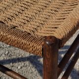 Set of 4 wooden chairs and rope