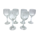 Six crystal glasses, Poland, 1960s