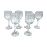 Six crystal glasses, Poland, 1960s