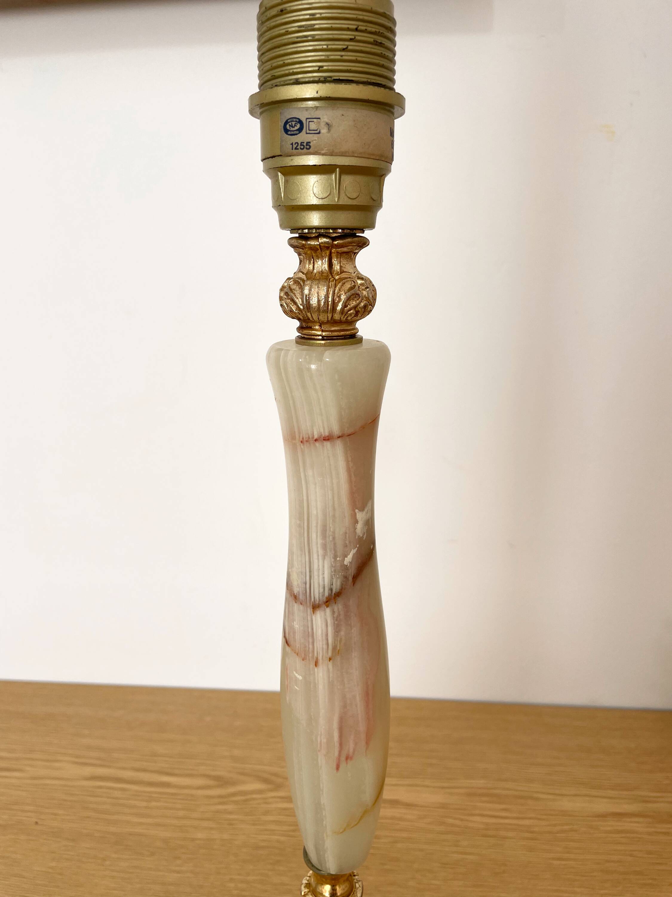 Vintage lamp in onyx and gilded brass - 1950s/60s