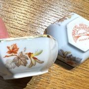 10 devil's egg cups and 2 porcelain salt cellars by Haviland and Le Tanneur 1920
