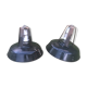 Pair of enamelled industrial lamps