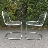 2 chaises acier chromé des années 70