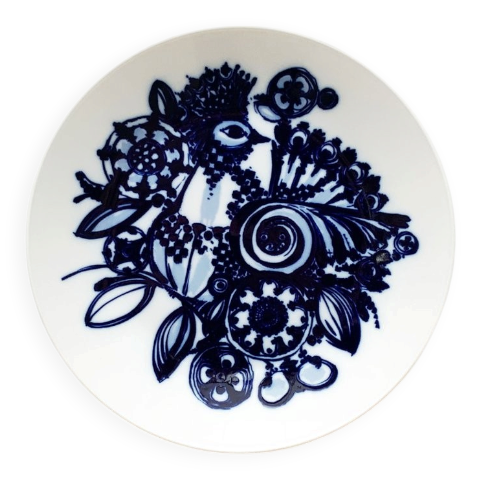 Vintage German peacock wall plate by Bjørn Wiinblad for Rosenthal, 1970s.