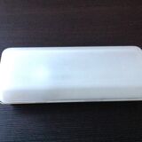 Rectangular porthole wall light in industrial/70s style frosted glass