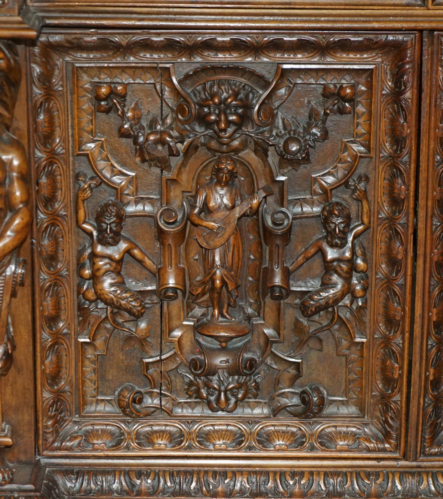 French walnut buffet sideboard, decorated, circa 1850.