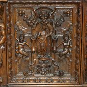 French walnut buffet sideboard, decorated, circa 1850.