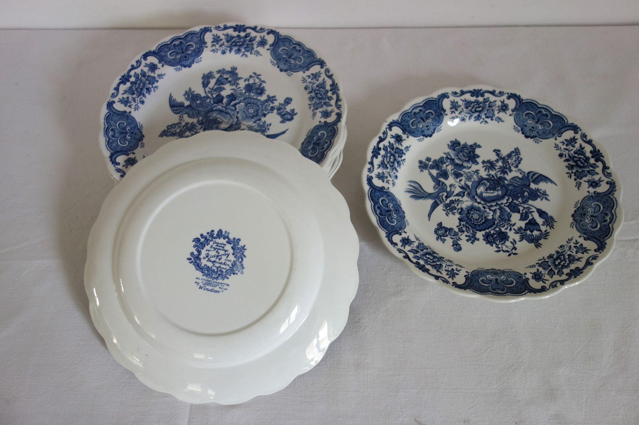 Set of 8 vintage flat plates Windsor model, Ridgway Staffordshire England