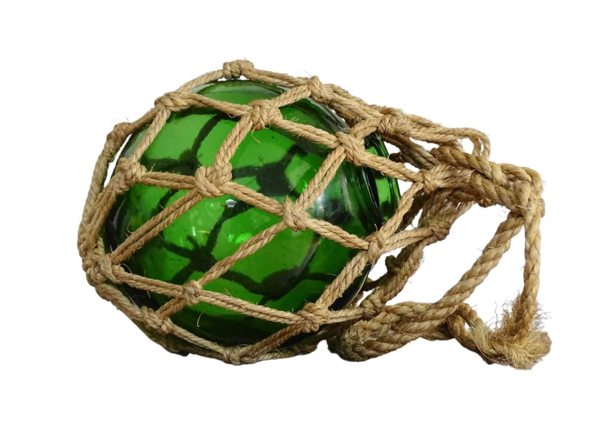 Bouée vintage française en verre vert