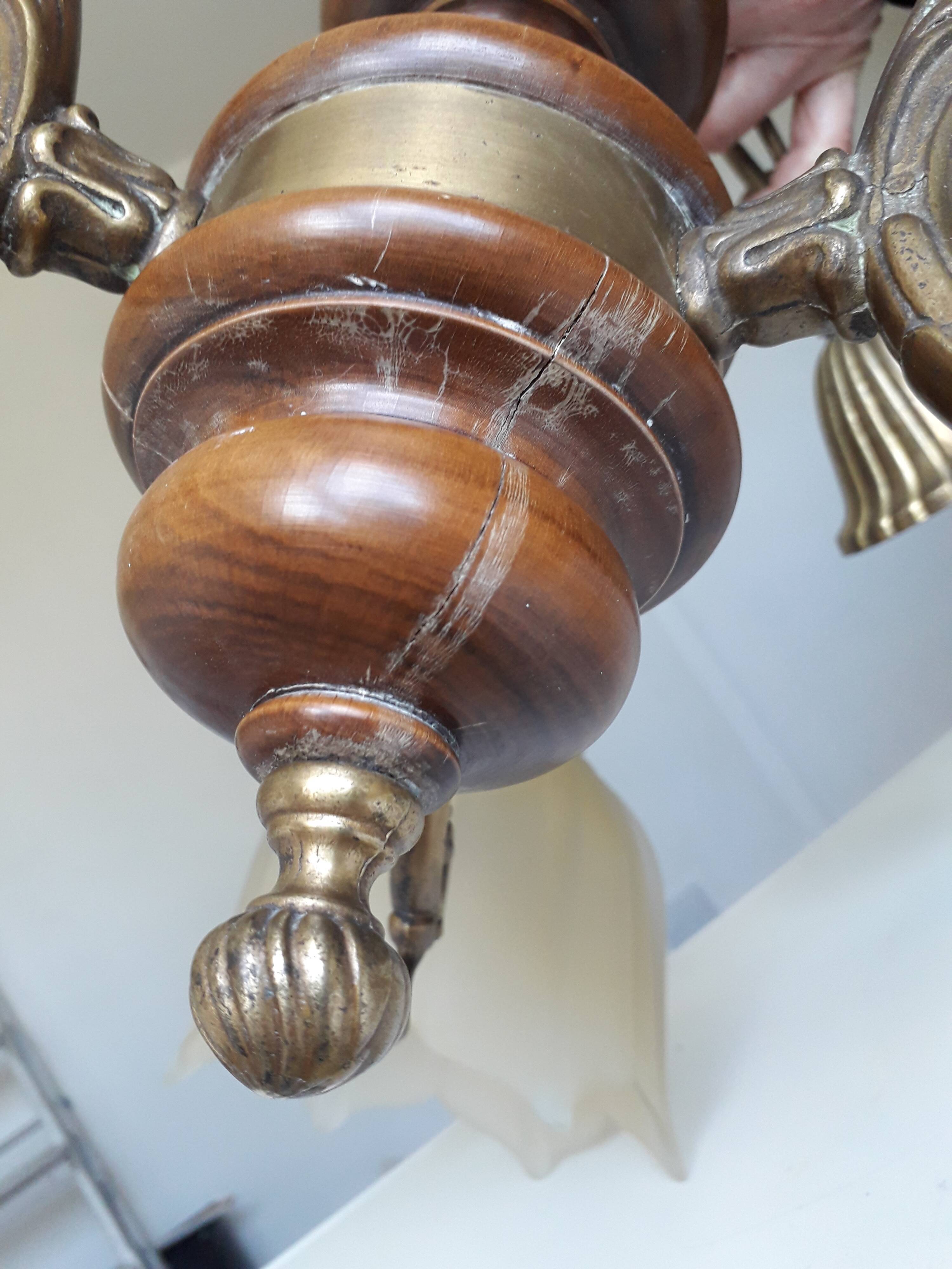 Vintage 3-spoke chandelier