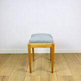 Stool seat light blue natural fabric Art Deco - 2 pieces available