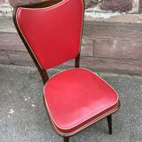 4 vintage mid-century Scandinavian chairs the curved wood of the 1950 Vosges