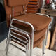 Set of 4 tubular chairs in chrome metal – Mid Century style