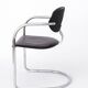 Effezeta chair, tubular chrome structure and black faux leather, made in Italy.