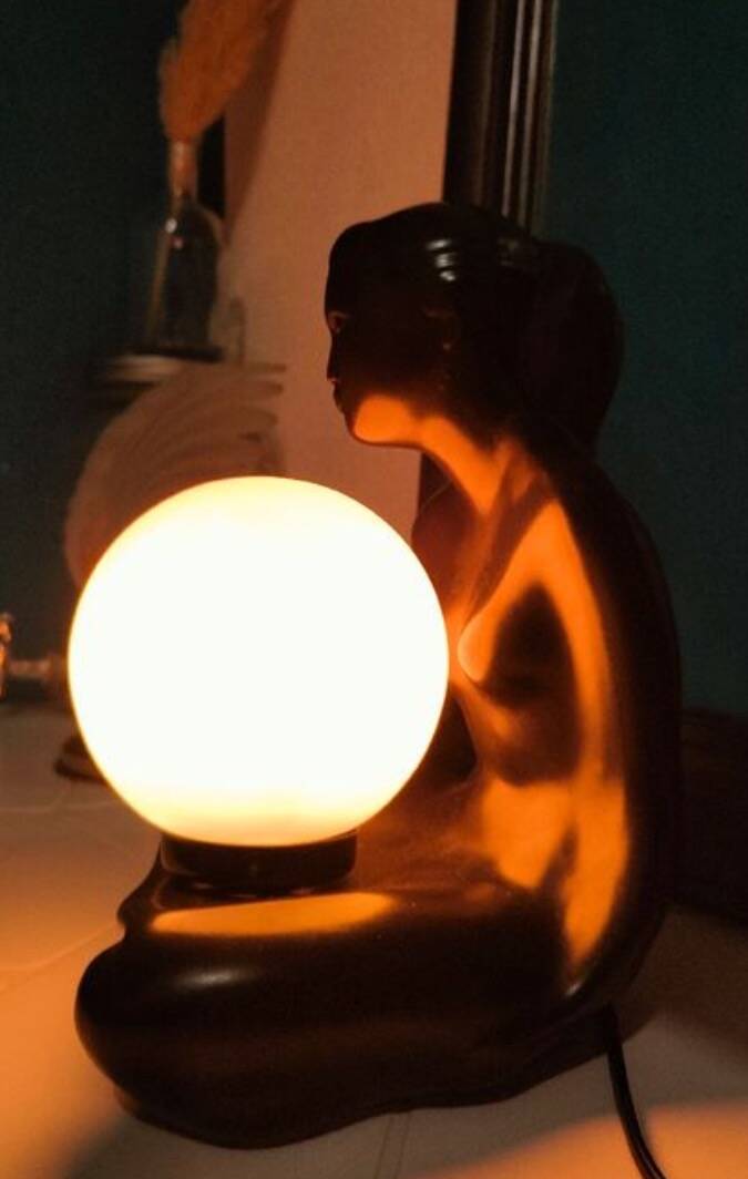 Vintage ceramic lamp from the 1980s