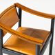 Mid-Century Modern 4 Armchairs in the style of Scarpa, Wood and Leather, Italy, 1960s
