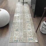 Vintage Oushak runner rug, staircase decoration 64x273.