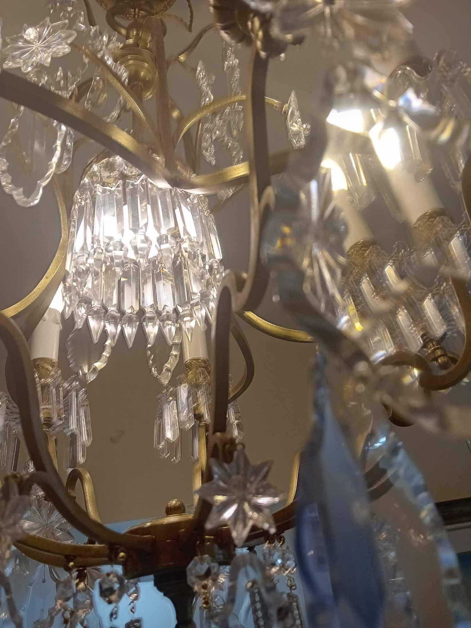 Large crystal chandelier from the 1st half of the 20th century.