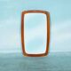 Vintage organic mirror from the 1960s in teak, mid-century mirror.