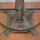 Industrial iron and leather bar stools
