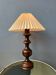 Vintage wooden table lamp with pleated shade