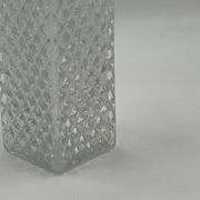 Vintage crystal glass carafe with stopper — diamond cut pattern