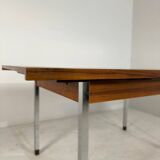 Extendable Vintage teak diningtable with Chrome legs by Alfred Hendrickx Belform