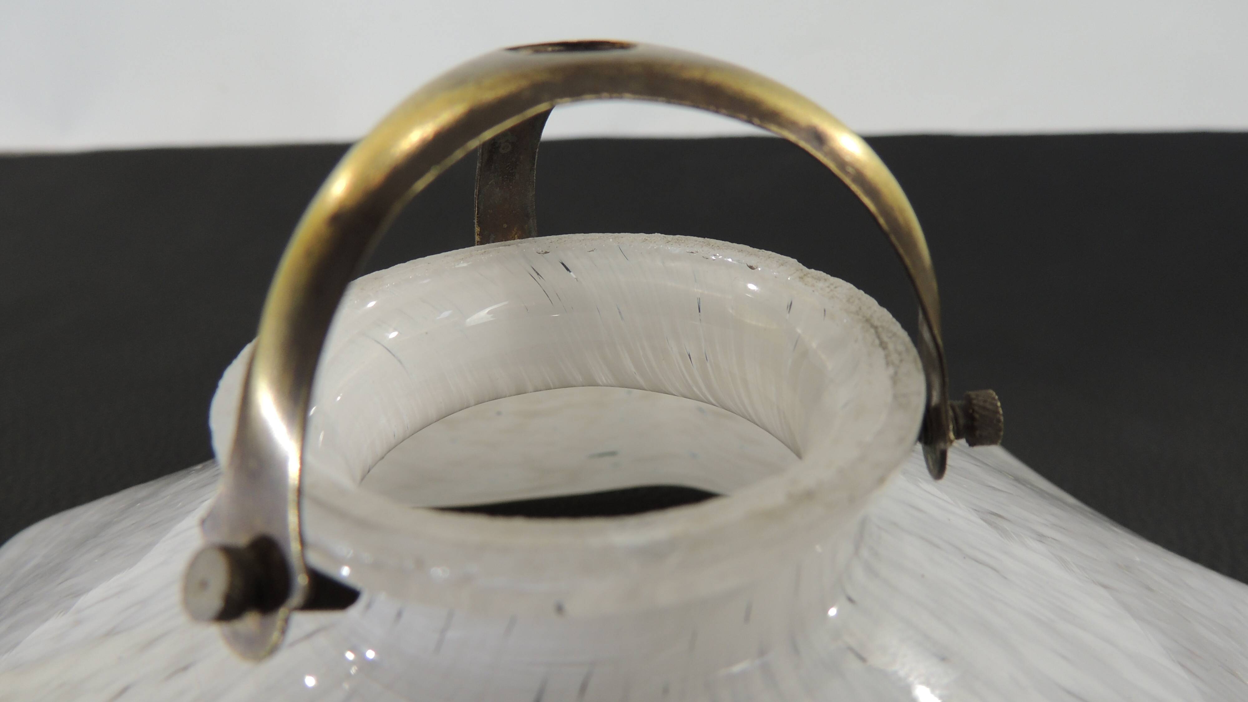 suspension with marbled opaline lampshade/vintage