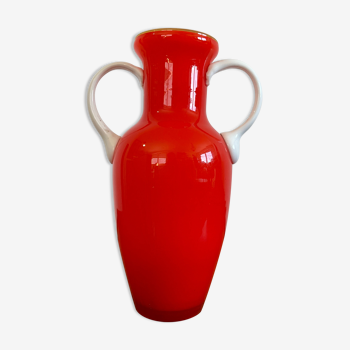 Vase à oreilles Murano vintage en pâte de verre années 70