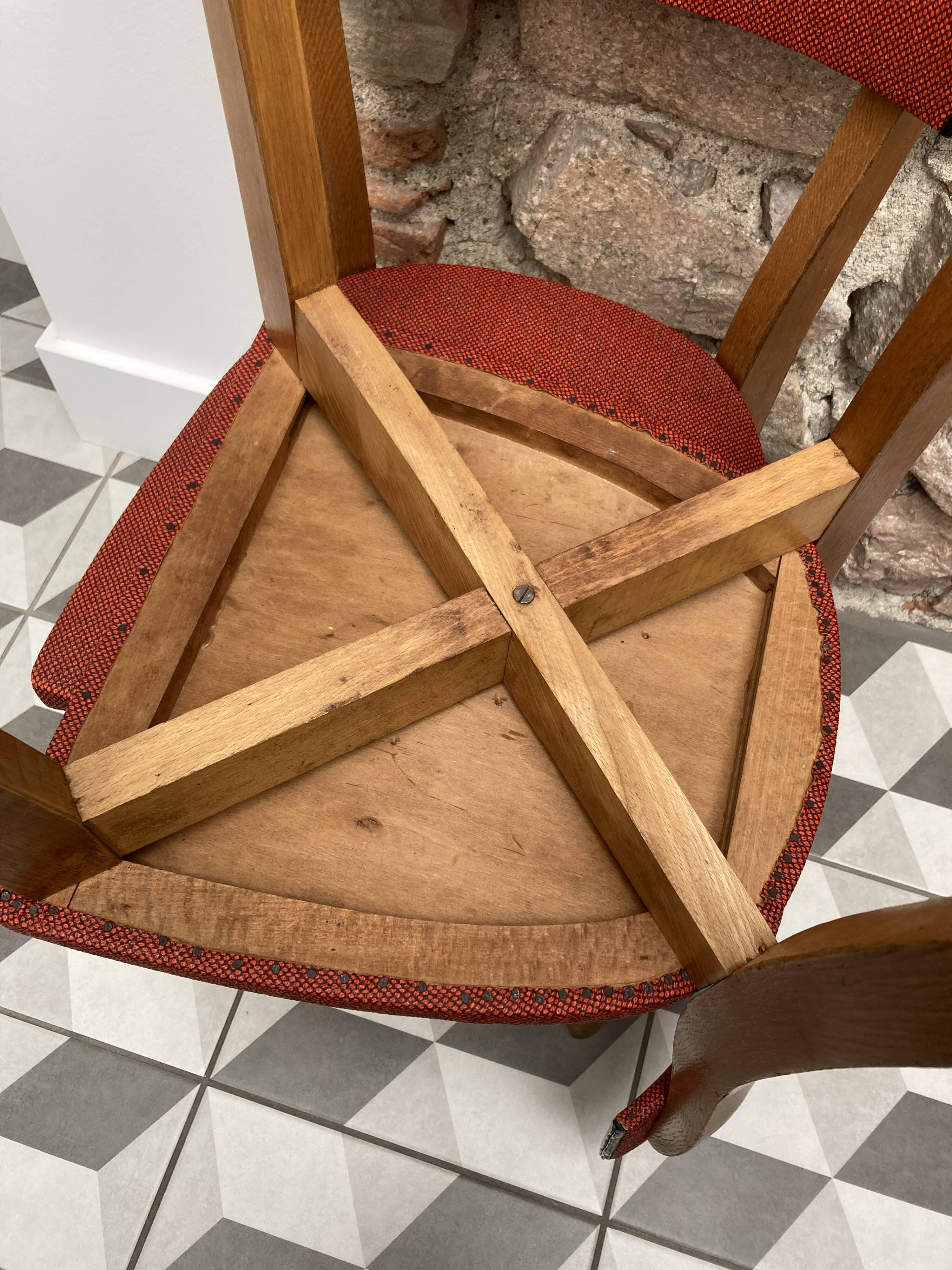 Pair of red bistro chairs