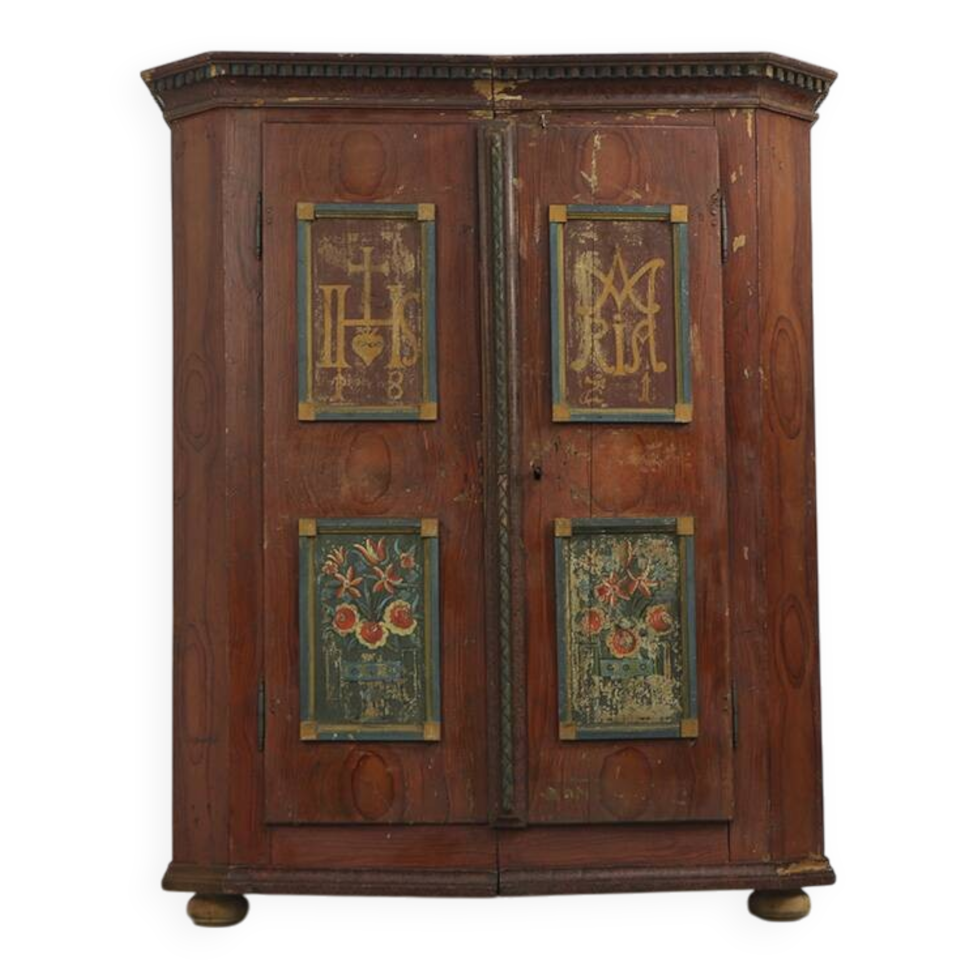 Cabinet de mariée peint d'art populaire 1821