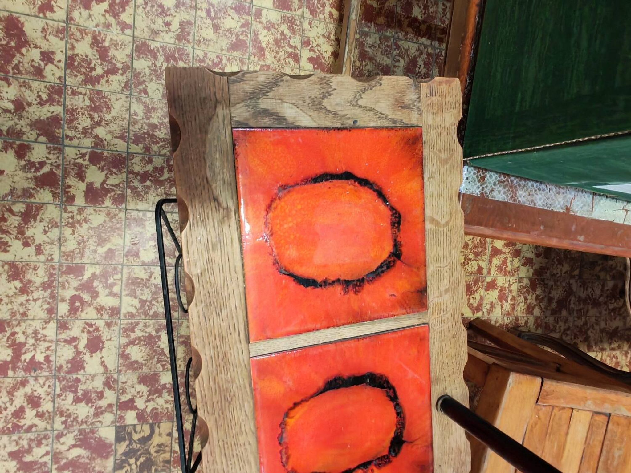Lampadaire -table-porte revue en fer forgé