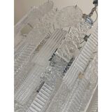 Art Deco Murano Glass Style Chandelier Clear Italian Sputnik Art by SimoEng