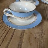 Blue earthenware coffee set