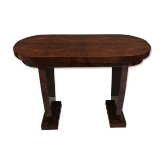 Table console en ronce de noyer de Californie avec ses rallonges