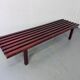 Mid-century modernist wooden wenge slat bench coffee table by Gijs Bakker for Castelijn, 1970s