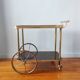 Vintage bar cart rolling serving trolley