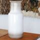 White and brown ceramic vase West Germany, 60s