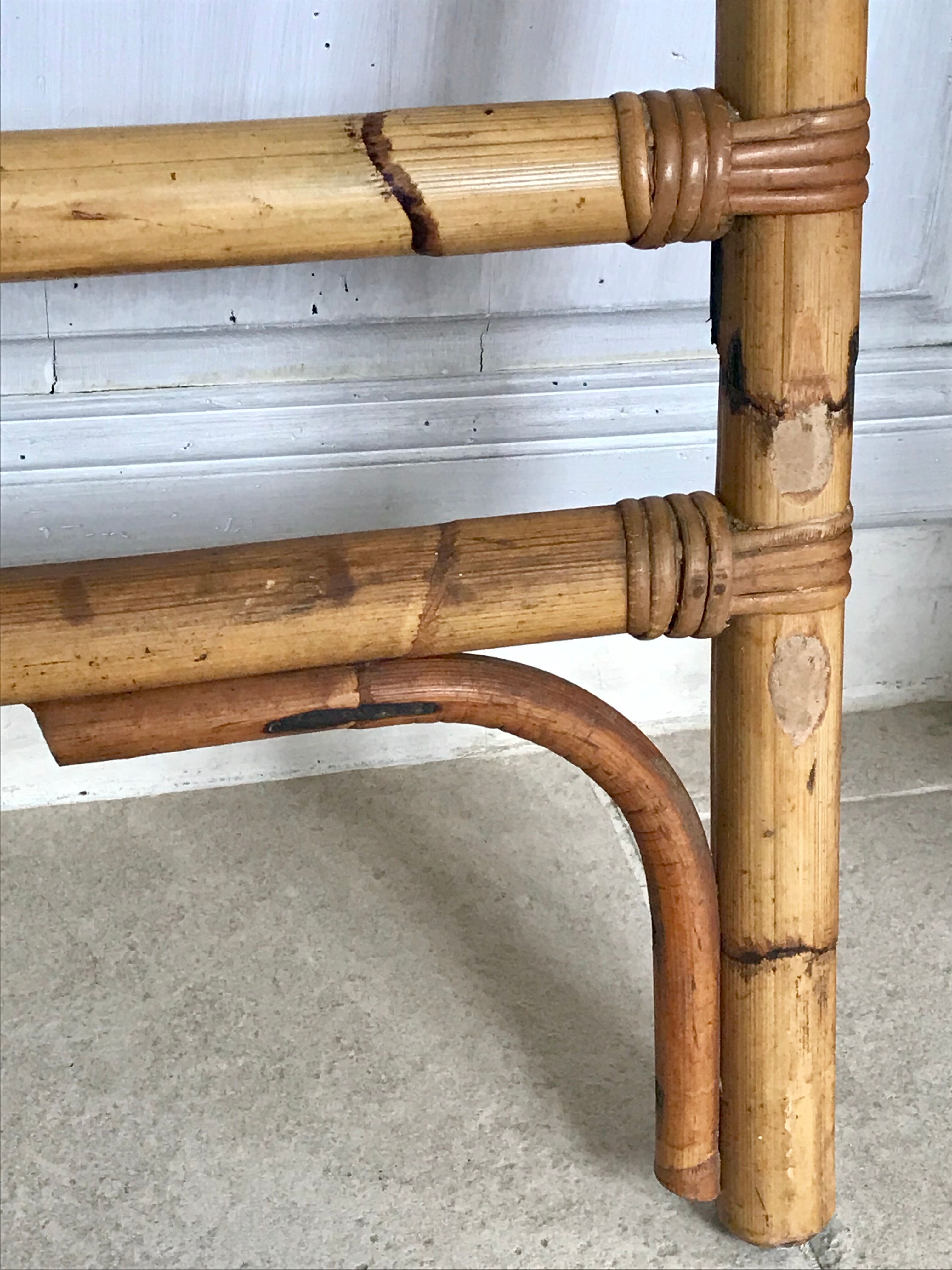 Vintage rattan and bamboo headboard