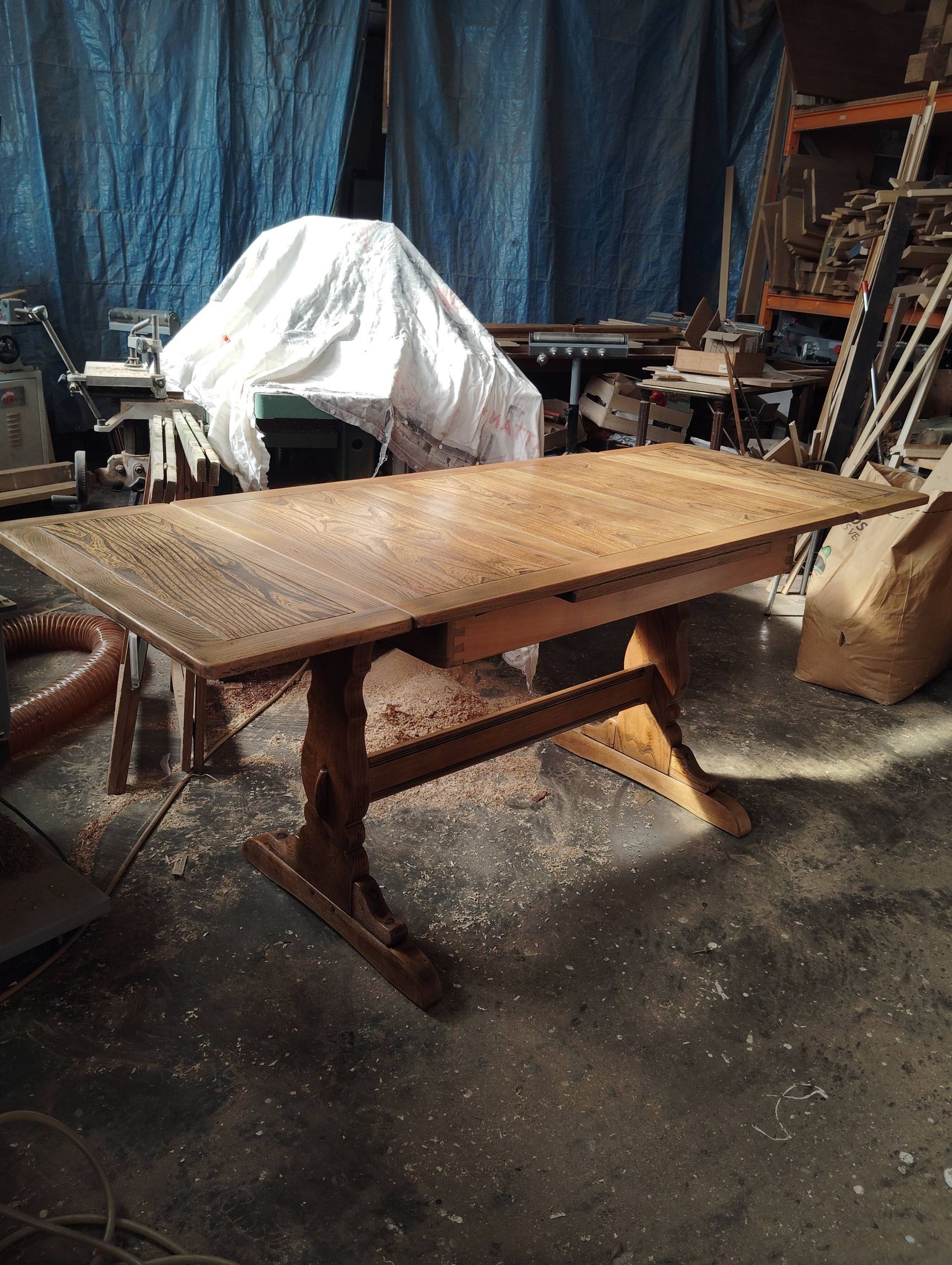 Table bistrot vintage anglaise à rallonges