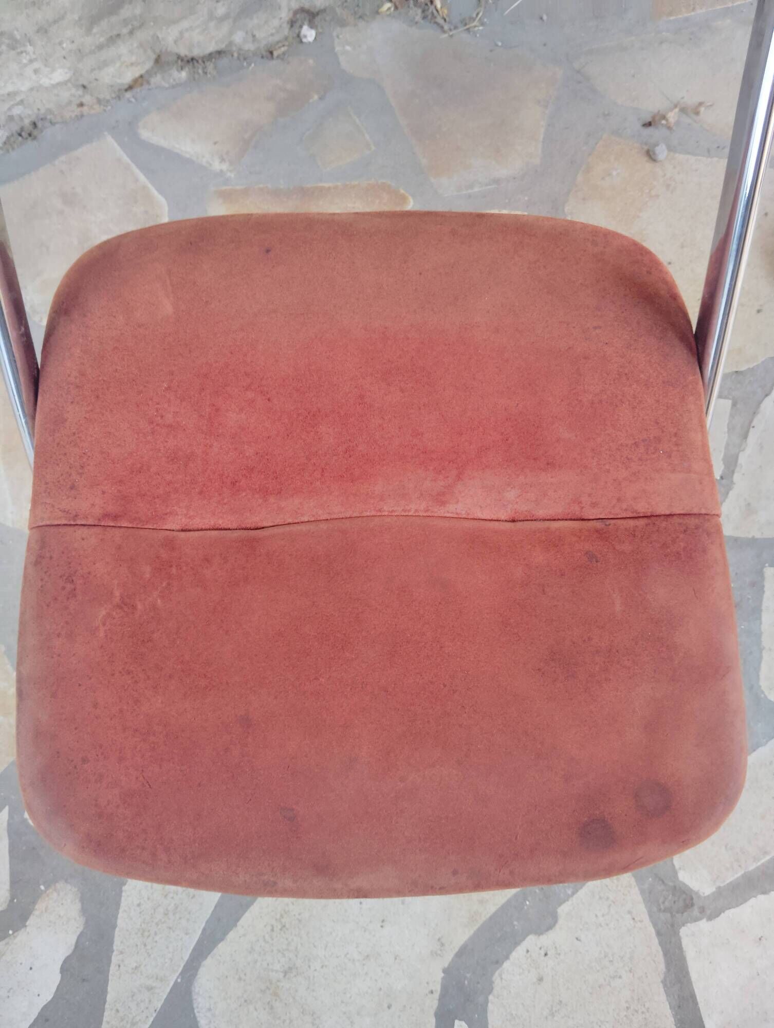 Set of 2 vintage tubular chairs by Roche Bobois.