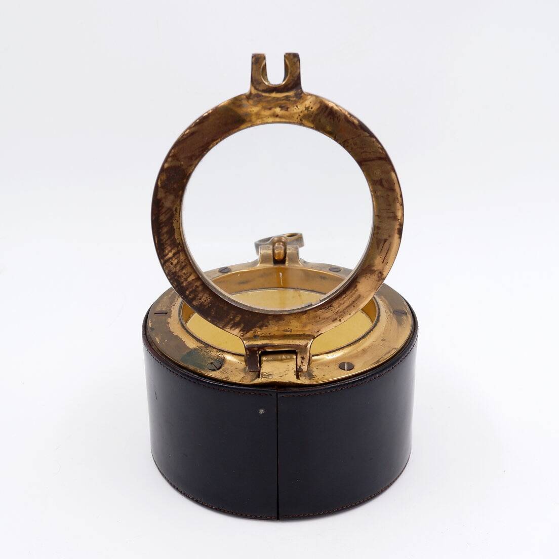 Vintage Dunhill Leather and Brass Cigar Humidor, 1960s