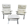 Pair of Armchairs and Ottoman, "Joker" Model, Large Leather Model