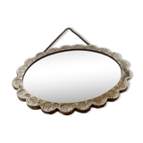 Miroir de mariée argent turc style ottoman fleurs en relief