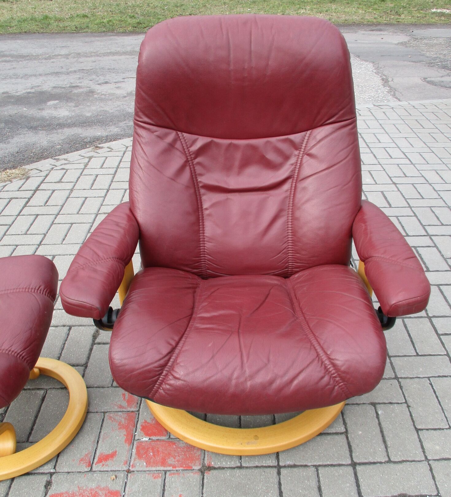 Armchair with Footstool, Stressless, Switzerland, 1970s