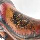 Antique painted wooden rocking horse – Large decorative model on wheels