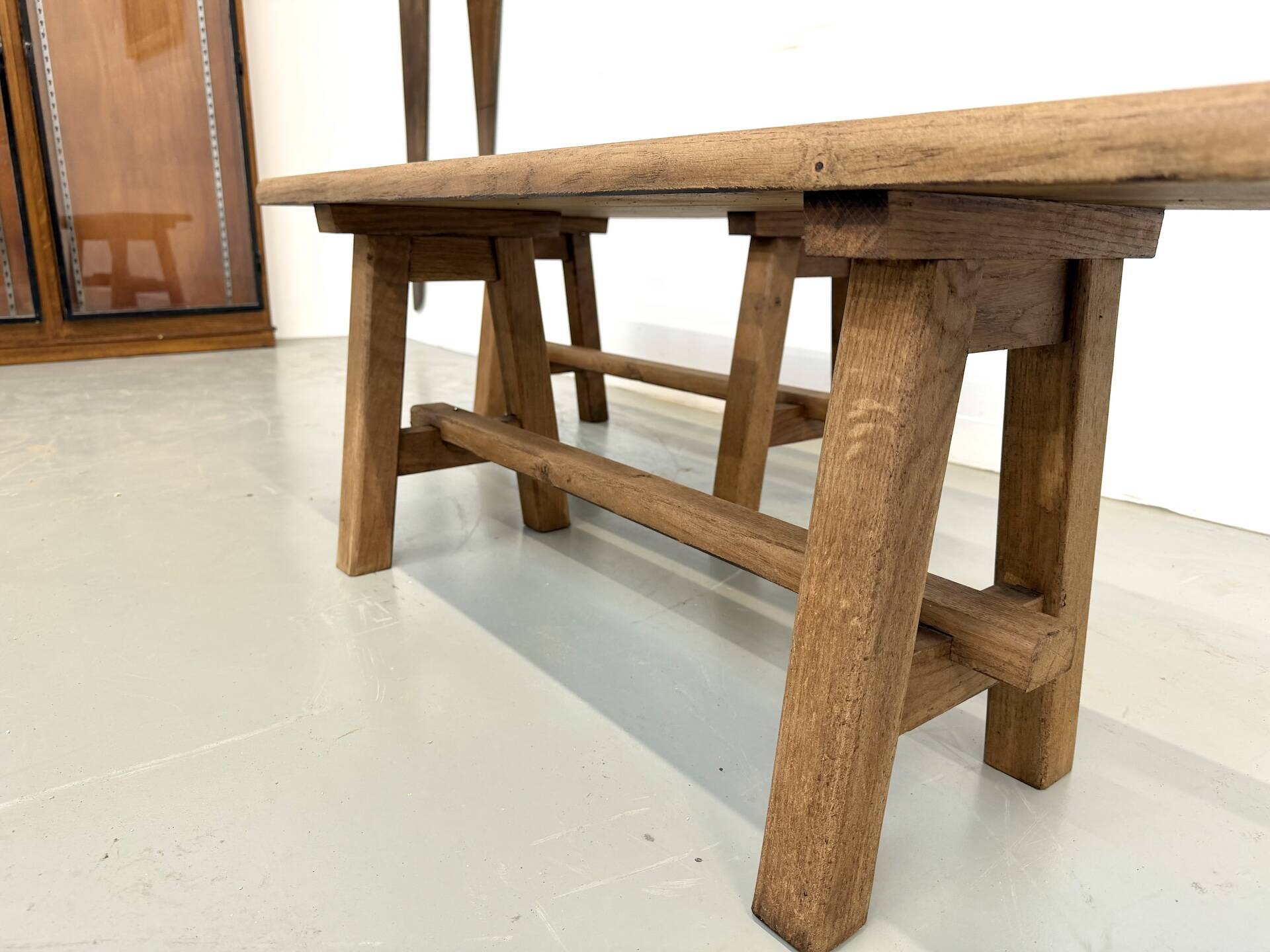 Pair of small solid oak benches - 1950s