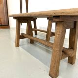 Pair of small solid oak benches - 1950s
