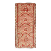 Tapis persan rouge géométrique tribal 5x10, 141x309 cm