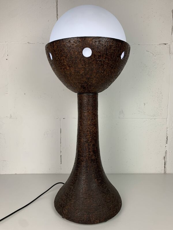 Lampe de sol en céramique champignon brutaliste néerlandaise des années 1960.